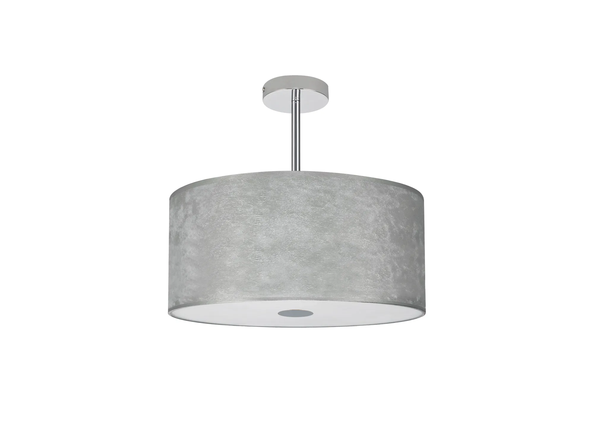 Baymont 40cm Semi Flush 3 Light Polished Chrome, Silver Leaf, Frosted Diffuser DK0792  Deco Baymont CH SL